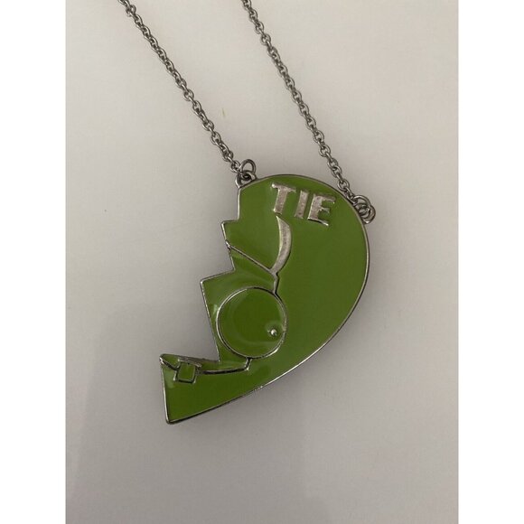 Vintage Nickelodeon Bestie Pendant Necklace TIE Half Green Rare Complete Yours - Picture 13 of 16